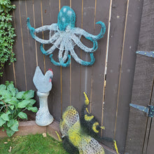 Chicken Wire Octopus Garden Art Sculptures