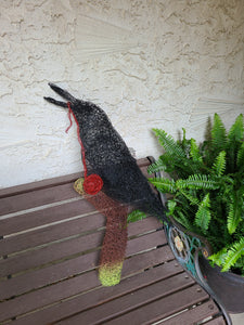 Chicken Wire Raven Garden Art Sculpture