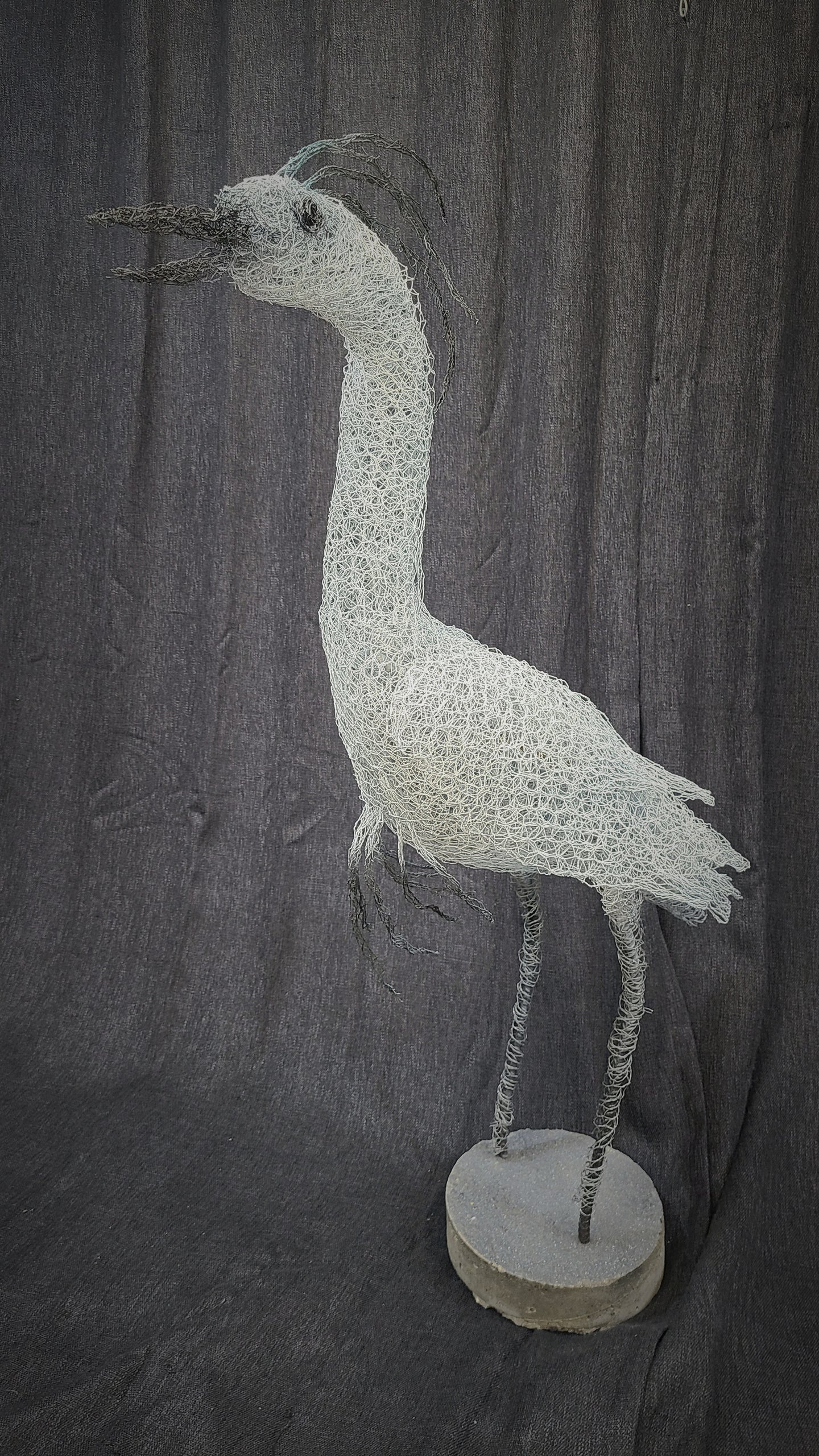 Chicken Wire Heron or Crane Garden Art Sculpture