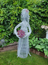 "Gathering Peonies" Chicken Wire Garden Art