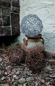 Rusty Barbed Wire Garden Sphere