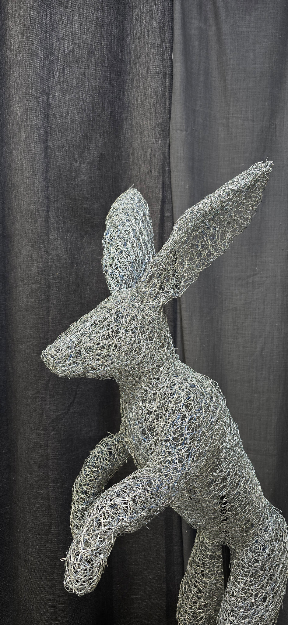 Wire Netart Chicken Wire -Jack Rabbit – Wire Artist Laura Ouimet/We-met Wire Work