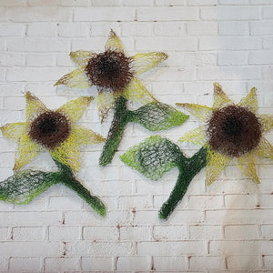 Chicken Wire Sunflowers