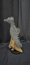 Chicken Wire Sculpture- Sea Horse on Driftwood