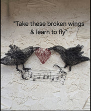 Lyrical Bird Wire Wall "Quilts"