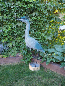 -Chicken Wire Blue Heron Garden Art Sculpture