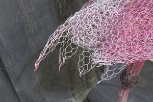 Chicken Wire Pink Flamingo Garden Art Sculpture